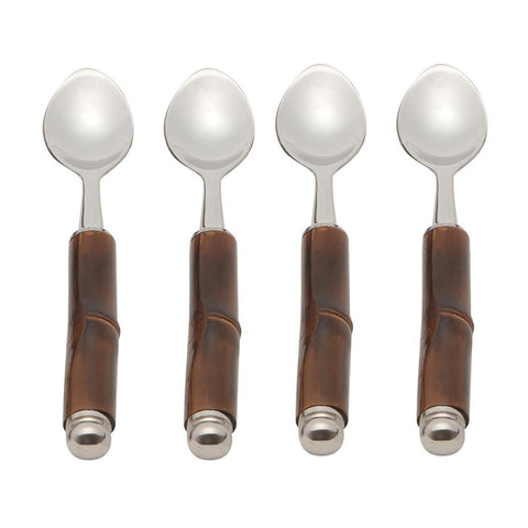 Conjunto de 4 Colheres de Café Wolff com Cabo de Bambu de Aço Inox