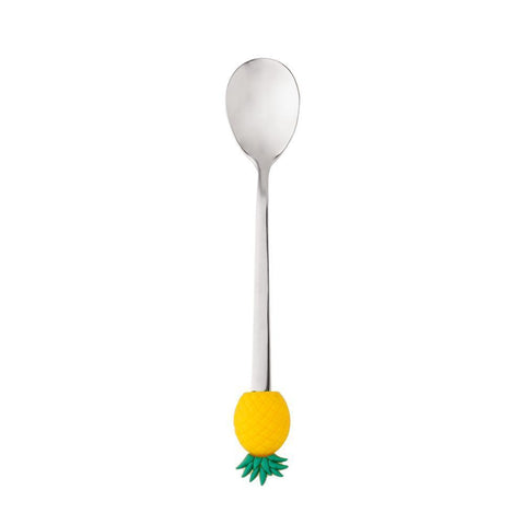 Conjunto de 4 Colheres de Chá Wolff Fruit Prata de Aço Inox