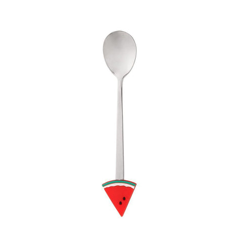 Conjunto de 4 Colheres de Chá Wolff Fruit Prata de Aço Inox