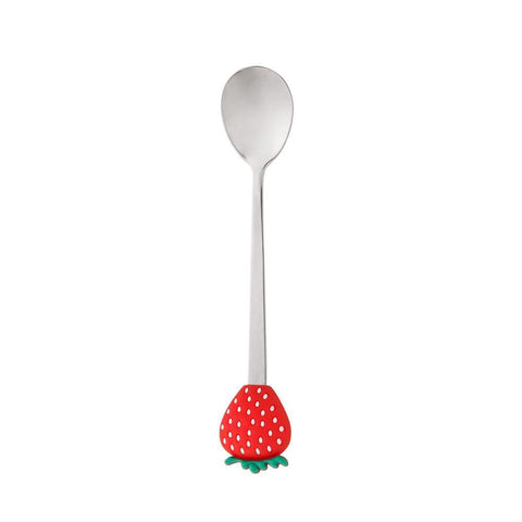 Conjunto de 4 Colheres de Chá Wolff Fruit Prata de Aço Inox
