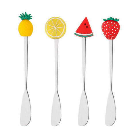 Jogo de 4 Espátulas Wolff Fruit Prata de Aço Inox