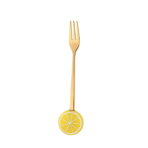 Conjunto de 4 Garfos Wolff Fruit de Aço Inox Dourado