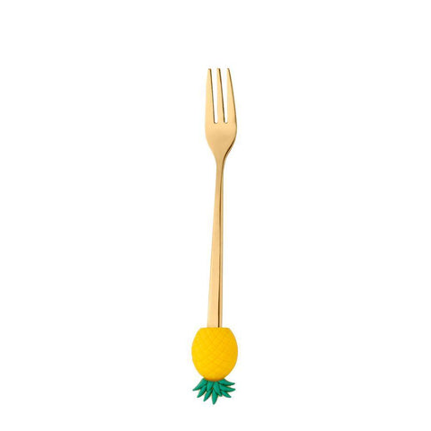 Conjunto de 4 Garfos Wolff Fruit de Aço Inox Dourado