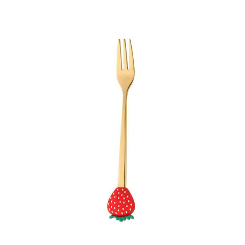 Conjunto de 4 Garfos Wolff Fruit de Aço Inox Dourado