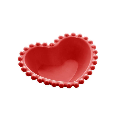 Jogo de 4 Bowls Wolff Beads de Porcelana Vermelho 13cm x 11cm