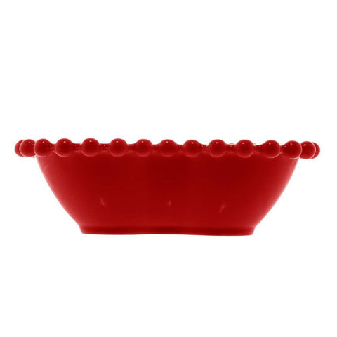 Jogo de 4 Bowls Wolff Beads de Porcelana Vermelho 13cm x 11cm