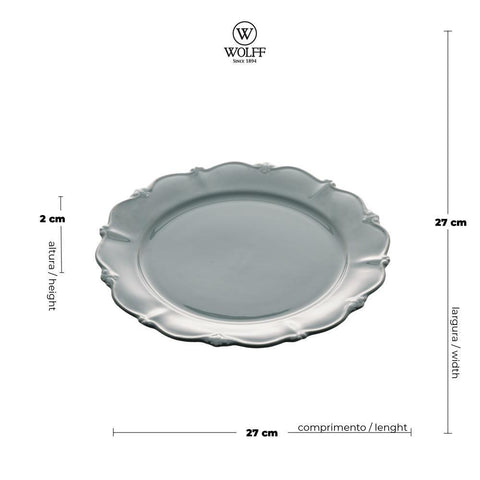 Prato Raso Wolff Fancy de Porcelana Menta 27cm