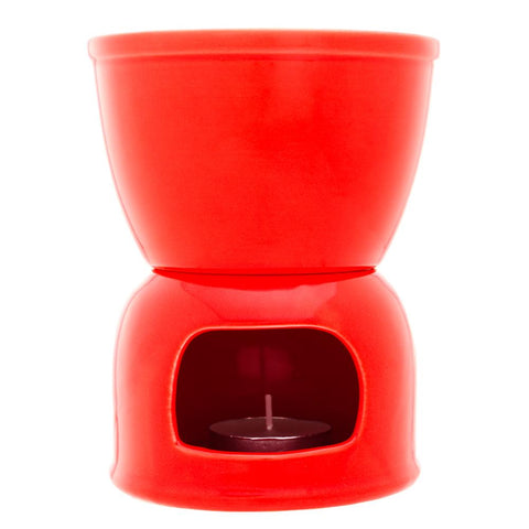 Aparelho de Fondue 4 Peças de Porcelana para Duas Pessoas Vermelho 400ml - Wolff