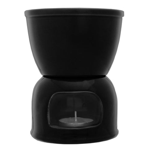 Aparelho de Fondue 4 Peças de Porcelana para Duas Pessoas Preto 400ml - Wolff