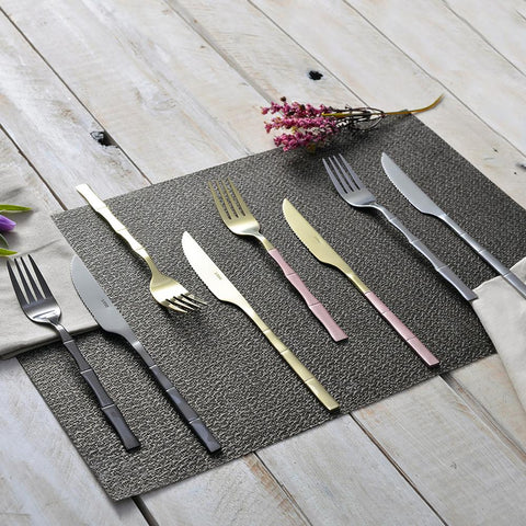 Faqueiro 16 Peças de Aço Inox Bambu Elegant Champanhe