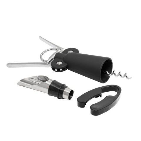 Conjunto 3 Peças para Vinho em Liga de Zinco e Plástico