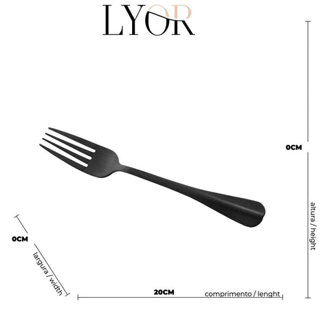 Faqueiro 24 Peças de Aço Inox Positano Preto