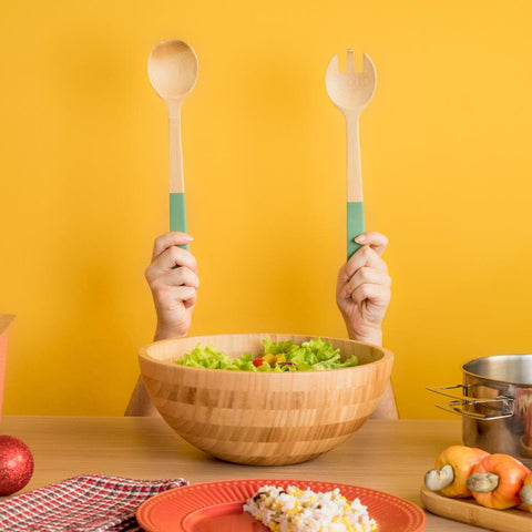 Jogo De 2 Utensilios Para Salada 31Cm - Oikos