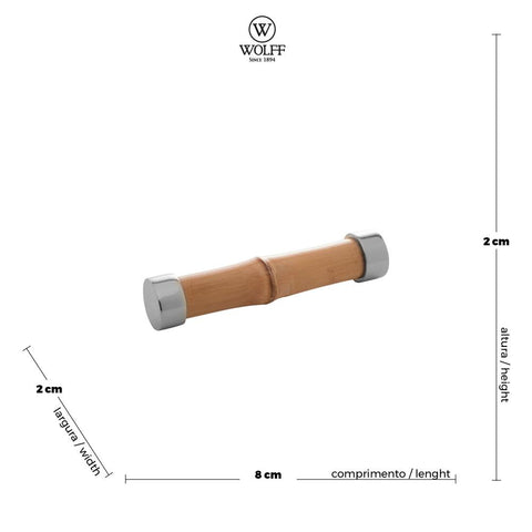 Jogo de 4 Descansos para Talheres Wolff de Bambu Prateado 8cm