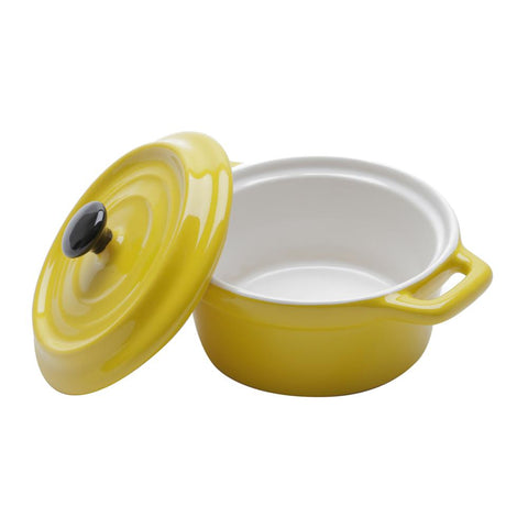 Mini Caçarola de Porcelana Black Lid Amarela 150ml - Wolff