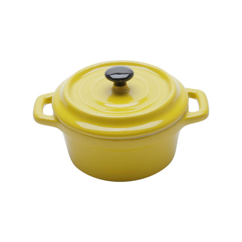 Mini Caçarola de Porcelana Black Lid Amarela 150ml - Wolff