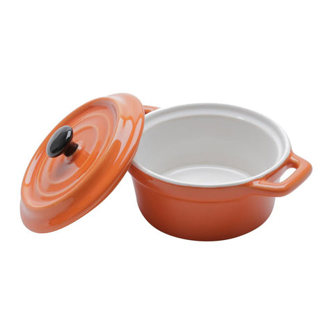 Mini Caçarola de Porcelana Black Lid Laranja 150ml - Wolff