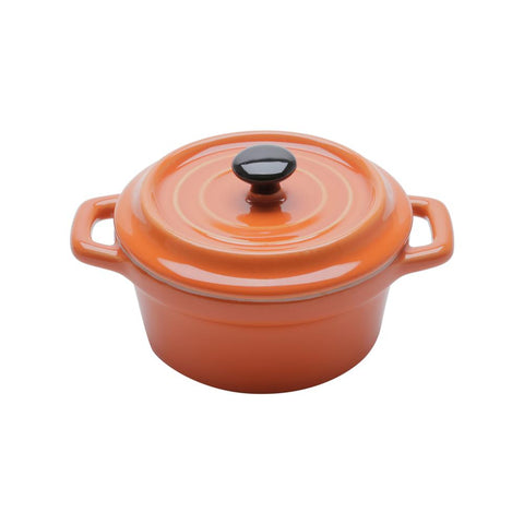 Mini Caçarola de Porcelana Black Lid Laranja 150ml - Wolff
