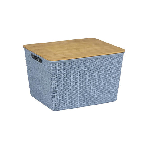 Caixa Organizadora Com Tampa De Bambu 35x22 - Oikos