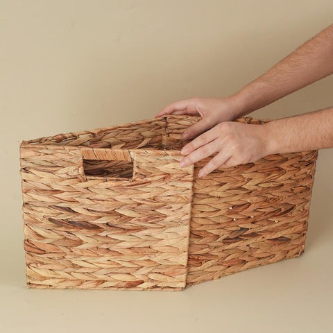 Cesto Dobrável Tramado em Fibra Natural 30Cm - Oikos