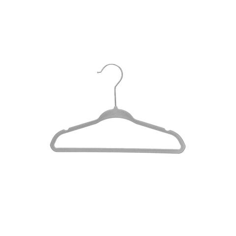 Kit De 10 Cabides Infantis De Veludo Toqzinho Cinza - Oikos