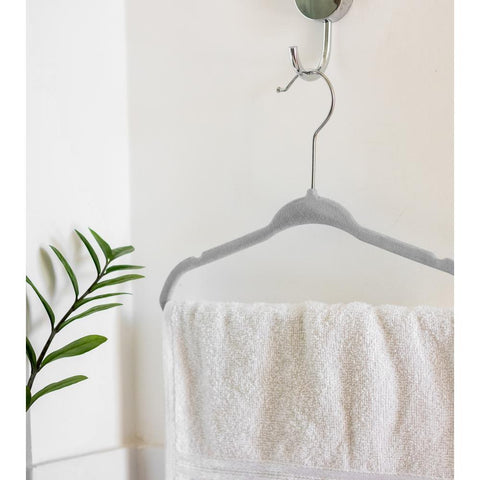 Kit De 10 Cabides Infantis De Veludo Toqzinho Cinza - Oikos