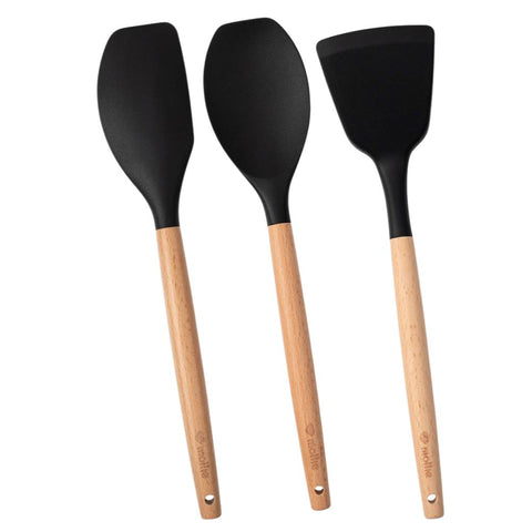 Utensílios de Silicone com Cabo de Madeira 3 Peças - Mollie