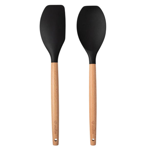 Utensílios de Silicone com Cabo de Madeira 2 Peças - Mollie