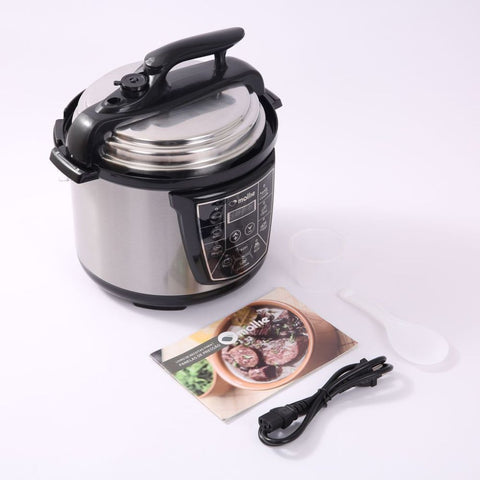 Panela de Pressão Elétrica Multif 4L 127V- Mollie - Inox + Livro de Receitas + Espátula Silicone