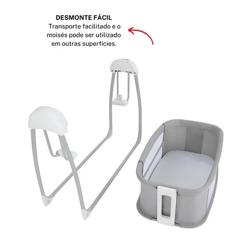 Berço Techno Bluetooth Cinza Escuro Mastela
