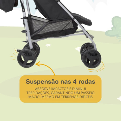 Carrinho de Bebê Passeio Guarda Chuva Nitro Preto Coal - Joie