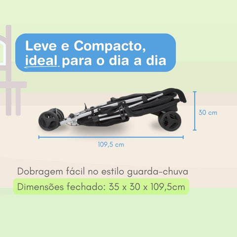Carrinho de Bebê Passeio Guarda Chuva Nitro Preto Coal - Joie