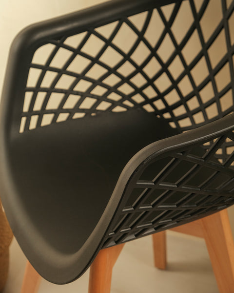 Cadeira Web Wood Preta Mollie