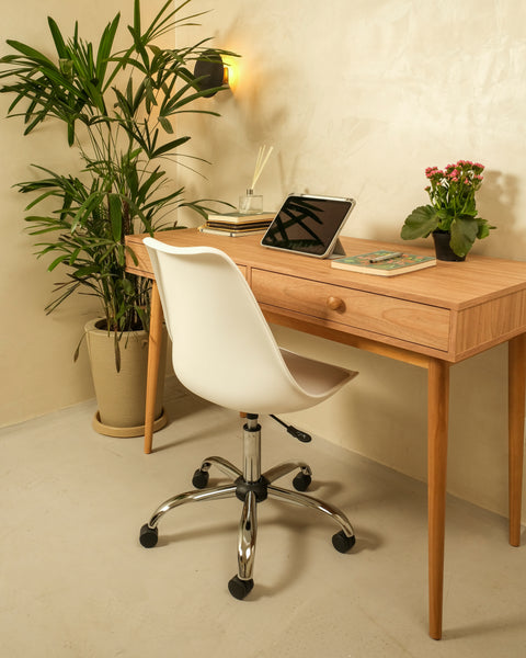 Conjunto 2 Cadeira Saarinen Office Cromada Branca - Mollie