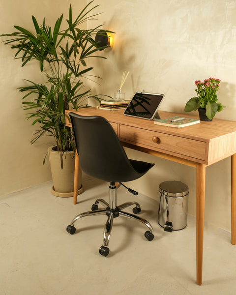 Conjunto 2 Cadeira Saarinen Office Cromada Preta - Mollie