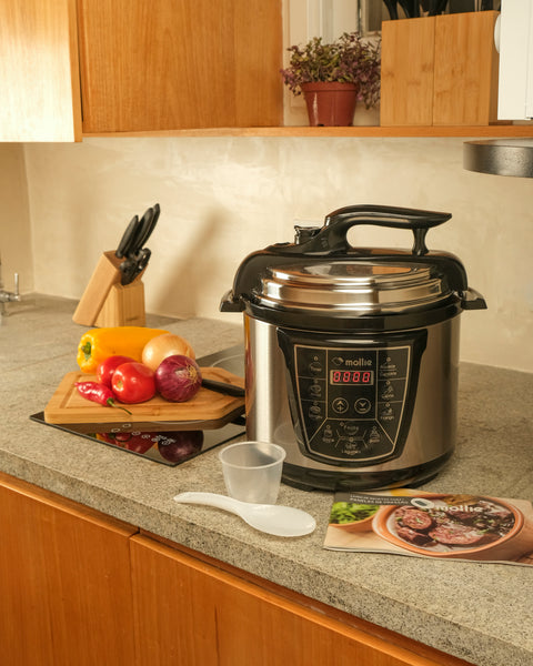 Panela de pressão elétrica multifuncional 4L 220v- Mollie - Inox + Livro de Receitas