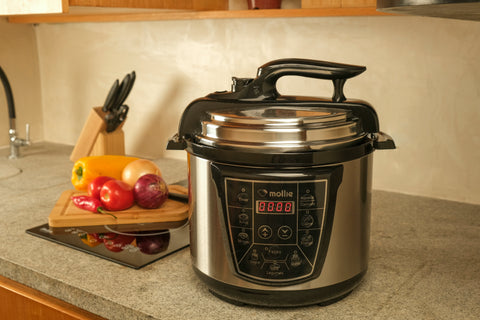 Panela de pressão elétrica multifuncional 4L 220v- Mollie - Inox + Livro de Receitas