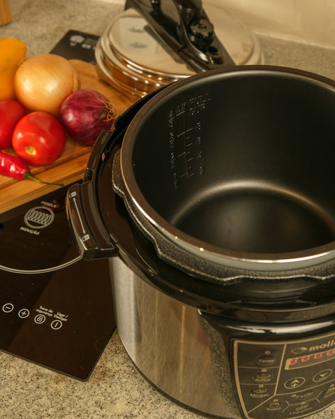 Panela de pressão elétrica multifuncional 4L 127v- Mollie - Inox + Livro de Receitas