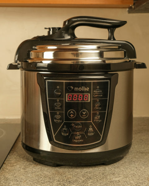 Panela de pressão elétrica multifuncional 4L 220v- Mollie - Inox + Livro de Receitas