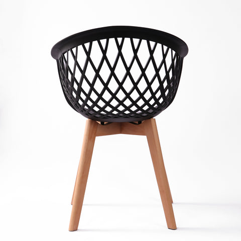Cadeira Web Wood Preta Mollie