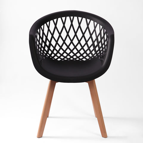 Cadeira Web Wood Preta Mollie