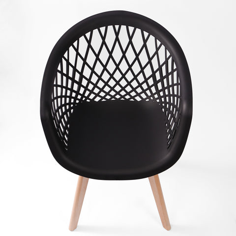 Cadeira Web Wood Preta Mollie