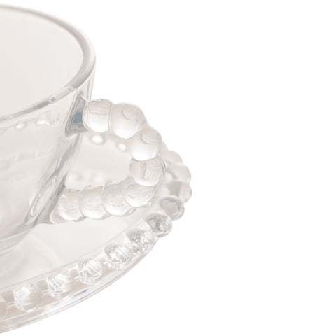Jogo de 4 Xícaras de Chá Wolff Pearl Coração de Cristal 180ml