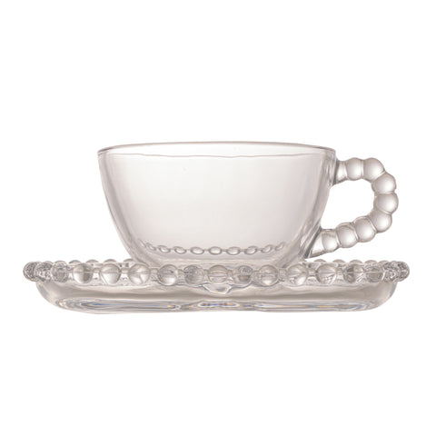 Jogo de 4 Xícaras de Chá Wolff Pearl Coração de Cristal 180ml