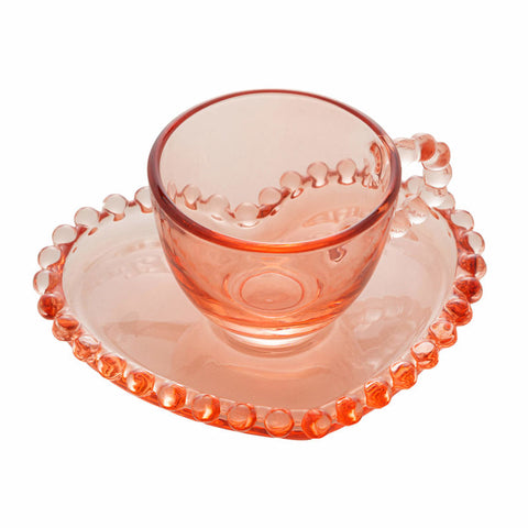 Jogo de 4 Xícaras para Café Wolff Pearl de Cristal Rosa 85ml