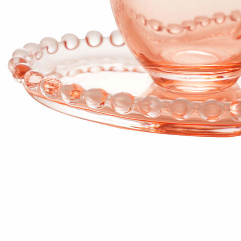 Jogo de 4 Xícaras para Café Wolff Pearl de Cristal Rosa 85ml