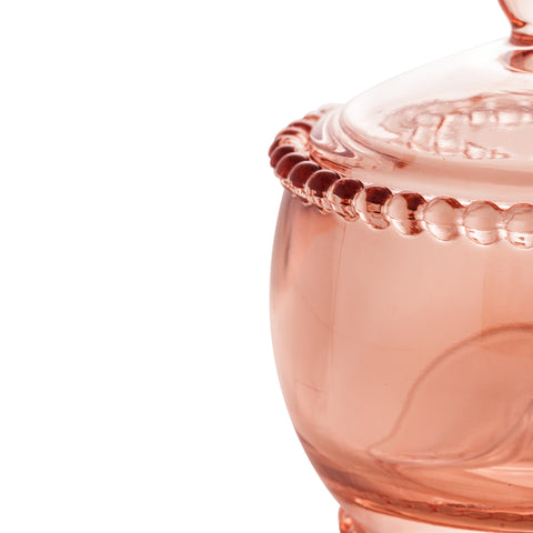 Açucareiro Pearl de Cristal Rosa 10cm x 8cm x 7cm - Wolff