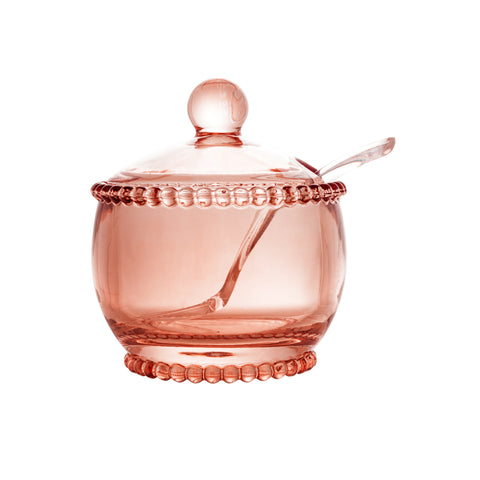 Açucareiro Pearl de Cristal Rosa 10cm x 8cm x 7cm - Wolff