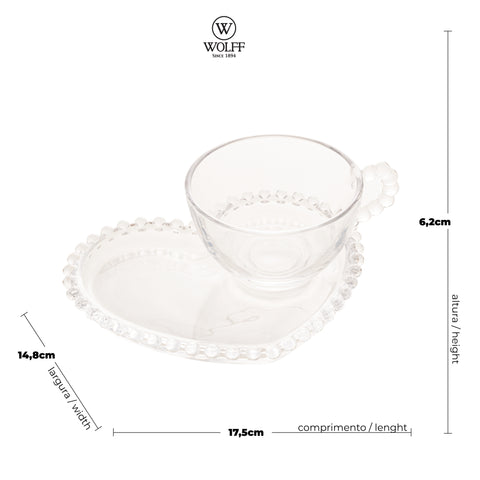 Xícara de Chá Pearl de Cristal 180ml - Wolff