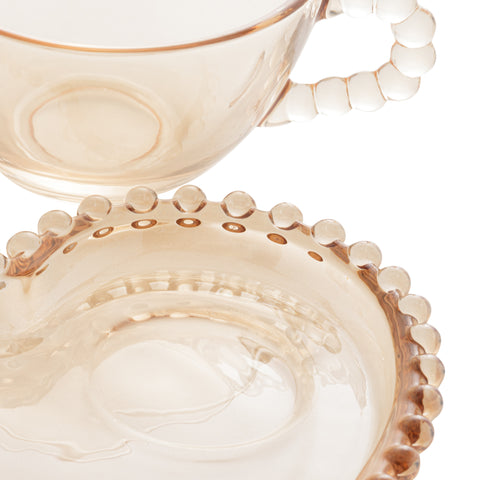 Xícara de Chá Pearl de Cristal Âmbar 180ml - Wolff